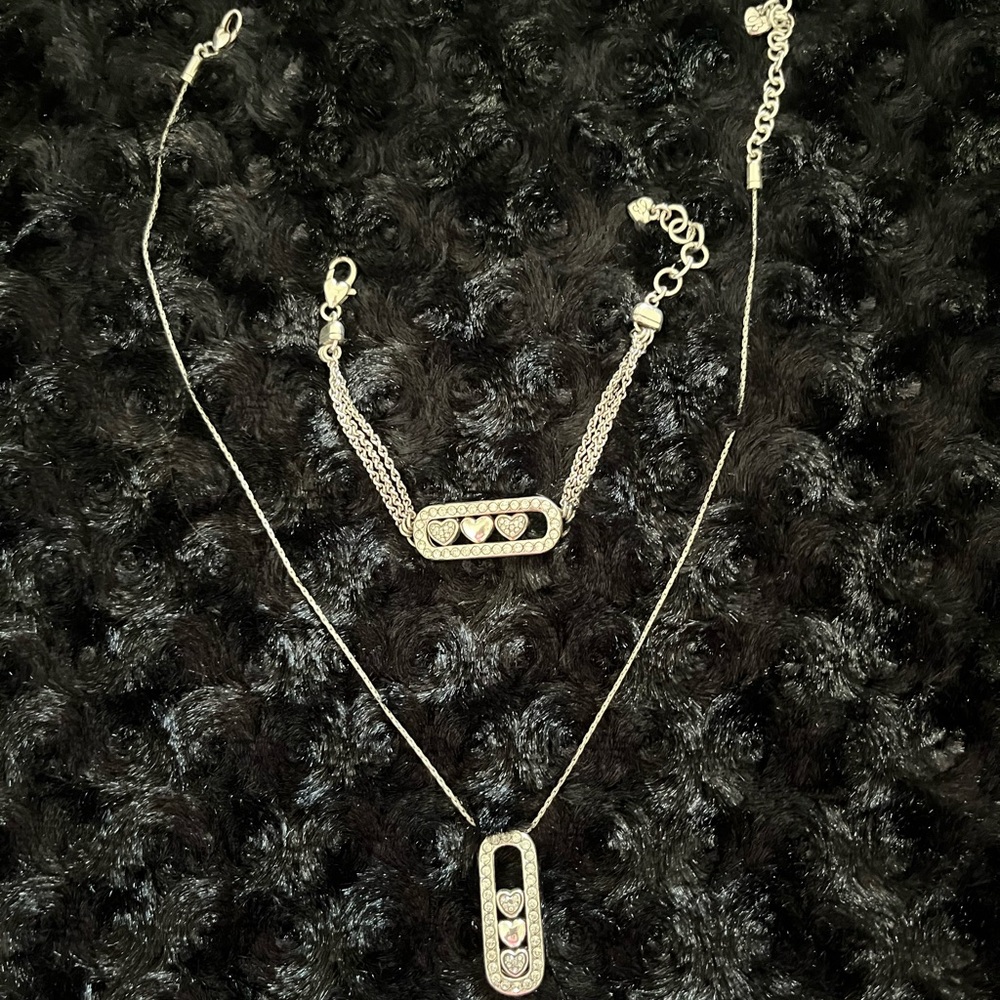 Brighton Necklace and Bracelet Clear Crystal 18”